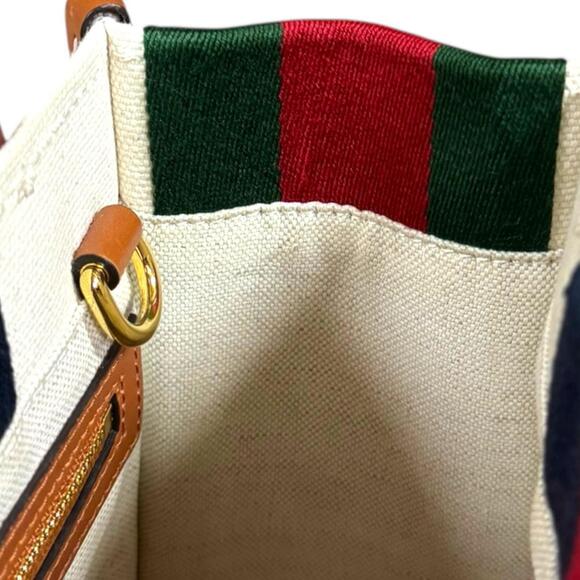 Pre-owned Gucci Interlocking G Mini Tote Bag Shoulder Canvas 727735 White Wom... - Picture 10 of 16